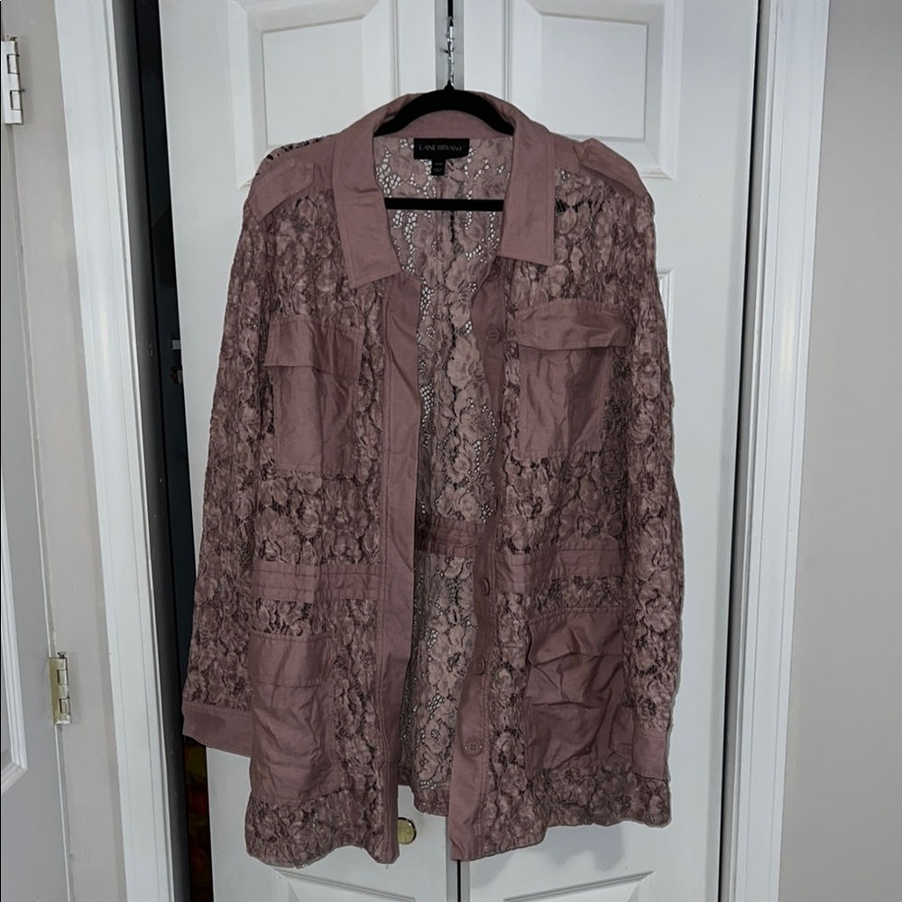 Lane Bryant Lace Jacket in Mauve